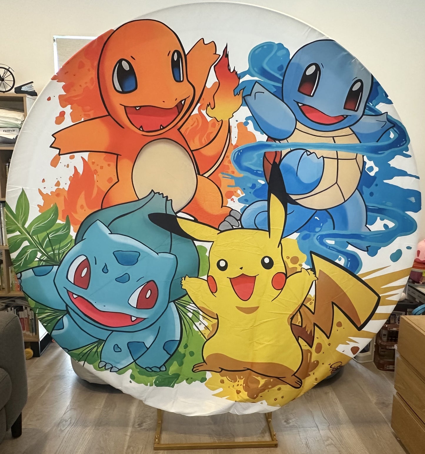 Pokémon Pikachu Backdrop Hire in Auckland - Premium 2m Round Design | Affordable Daily Rates