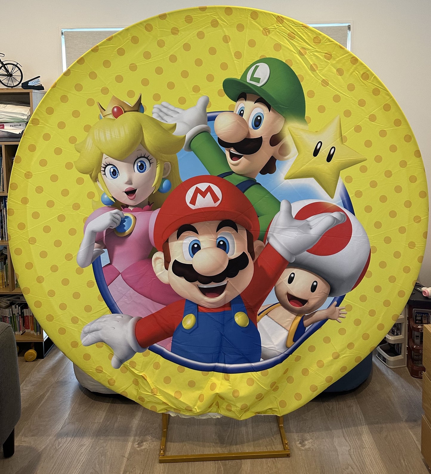 Super Mario Backdrop Hire in Auckland - Premium 2m Round Design | Affordable Daily Rates