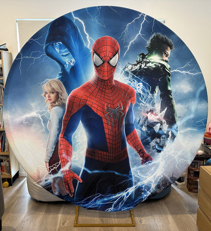 Superhero Spiderman Backdrop Hire in Auckland - Premium 2m Round Design | Affordable Daily Rates