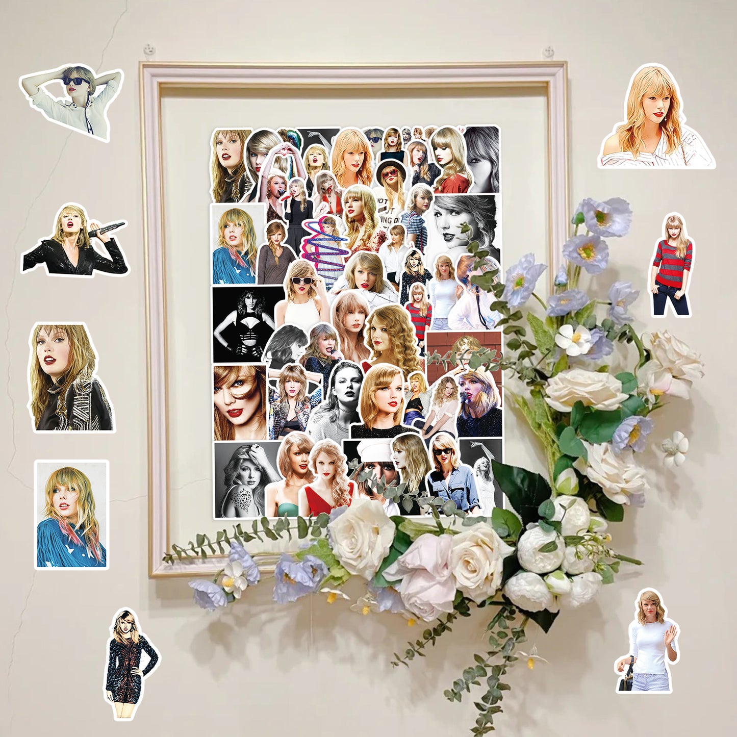 50Pcs Taylor Swift Sticker Set featuring vibrant designs for laptops, water bottles, and notebooks - PARTYMART NZ. Perfect for Swifties, party favors, and birthday gifts.