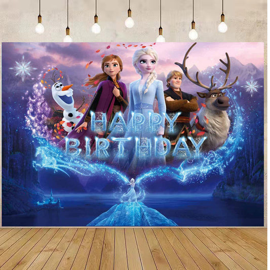 Disney Frozen Birthday Party Backdrop | Banner