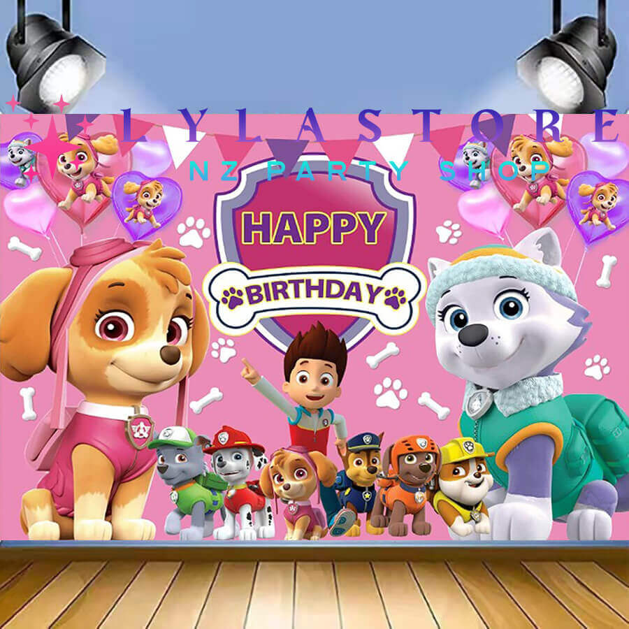 Paw Patrol Skye Birthday Party Backdrop | Banner